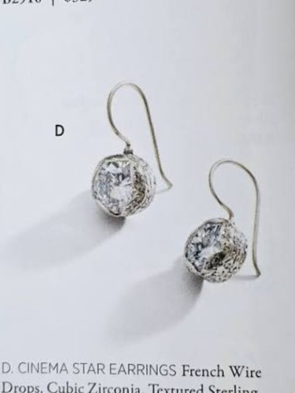 Silpada Sterling Silver Cubic Zirconia ‘Cinema Star’ Earrings W2393